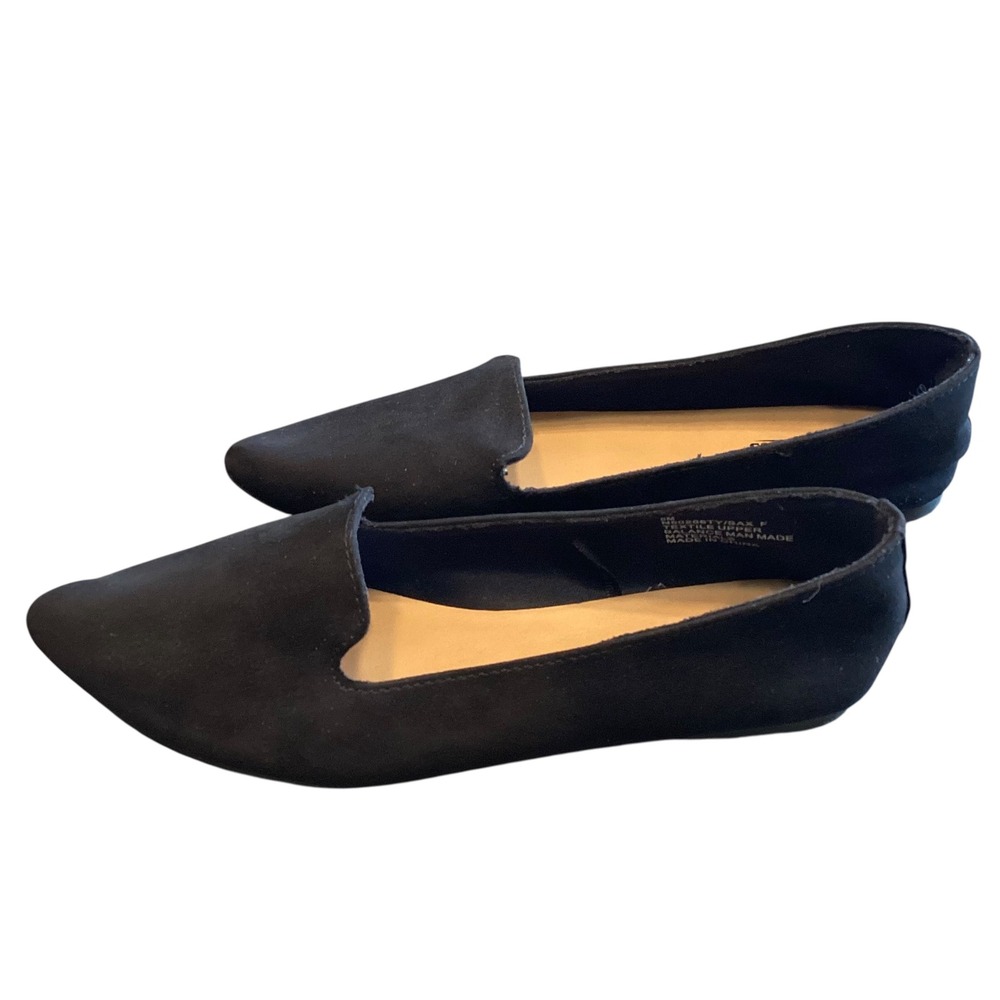 Seychelles Womens Black Faux Suede Pointed Toe Loafers Flats Size 8M EUC - Picture 2 of 8